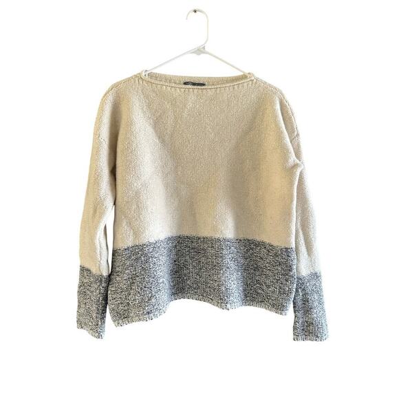 Vince Colorblock Boat Neck Wool Cashmere Silk Blend Sweater Size Small - Picture 3 of 9